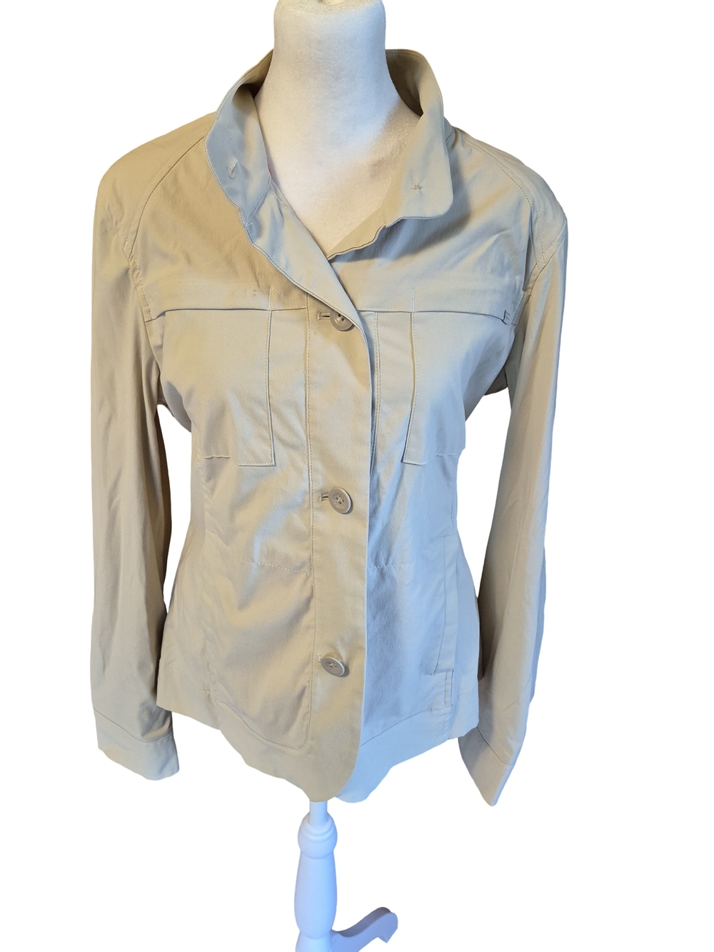 Eddie Bauer Light Beige Utility Button Jacket
